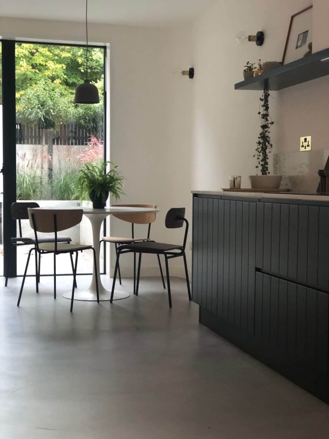 Kitchen and dining Microtopping floor.