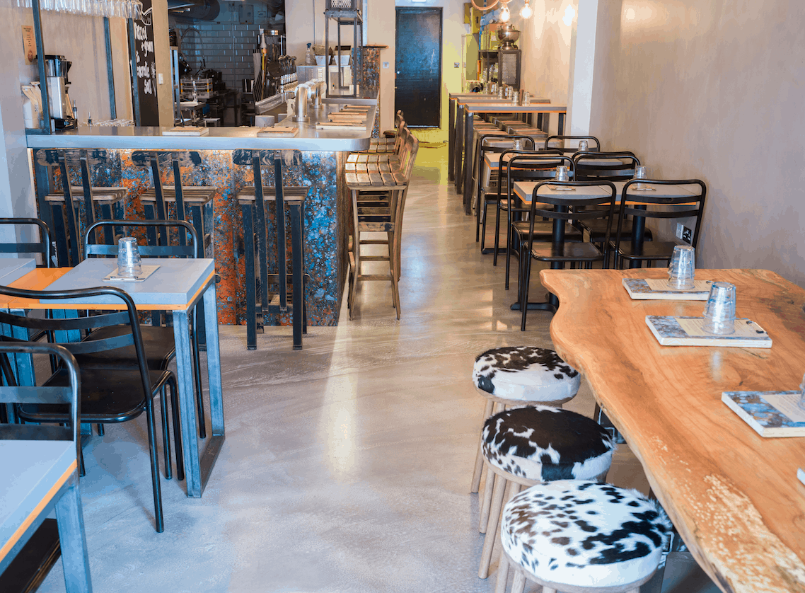 work by restaurant flooring contractors: Polished Concrete co.