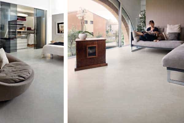 Lounge with microcement flooring