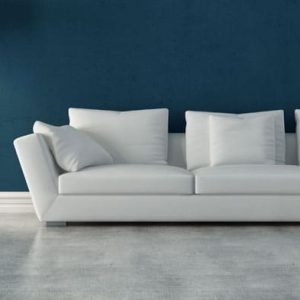 Polished concrete living room floor