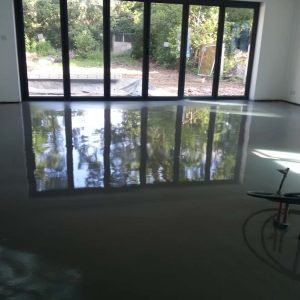 polished concrete floor in a private residence in Surrey