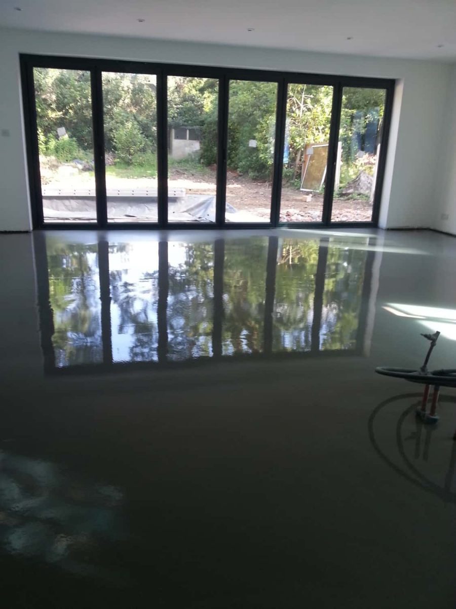 polished concrete floor in a private residence in Surrey