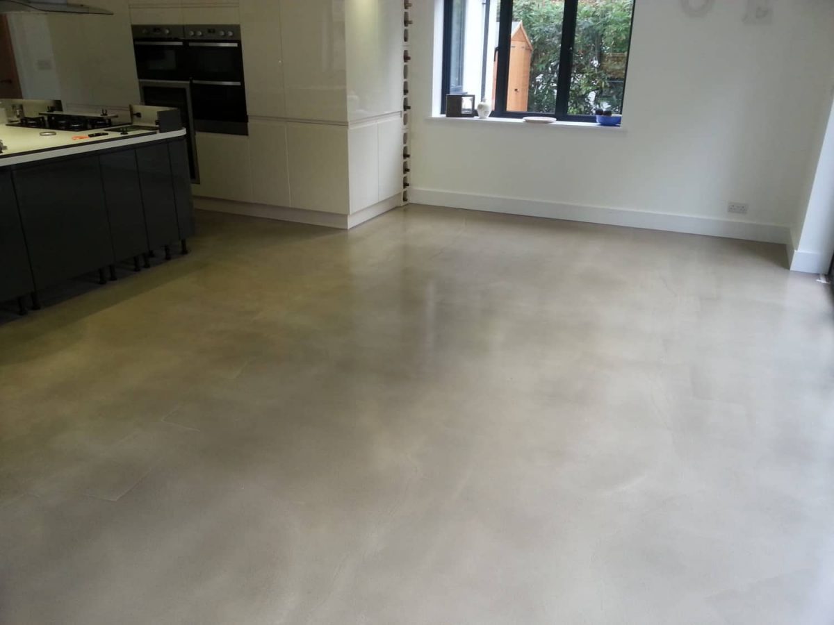 polished concrete floor in a private residence in Surrey