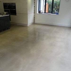 polished concrete floor in a private residence in Surrey