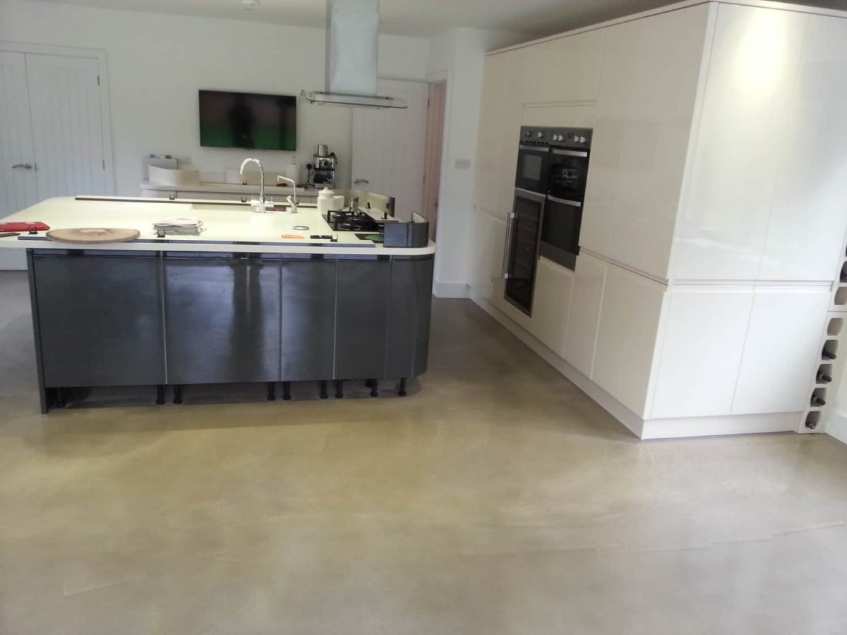polished concrete floor in a private residence in Surrey