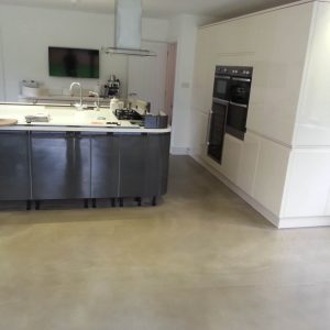 polished concrete floor in a private residence in Surrey