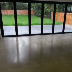polished concrete floor in a private residence in Surrey