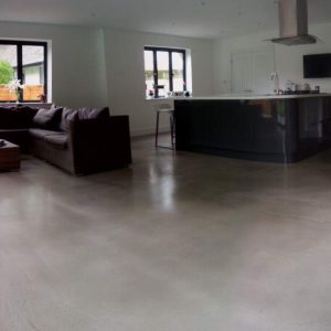 polished concrete floor in a private residence in Surrey