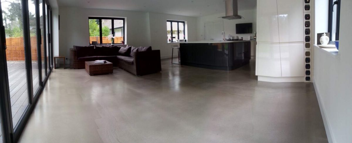 polished concrete floor in a private residence in Surrey