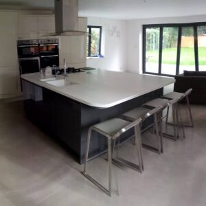 polished concrete floor in a private residence in Surrey