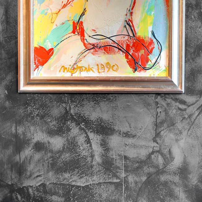 Polished concrete wall in natural concrete colour