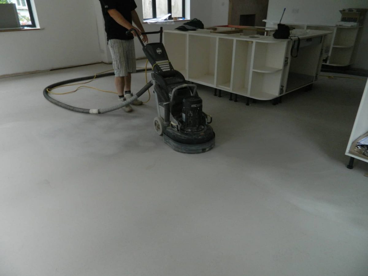 polished concrete floor in a private residence in Surrey
