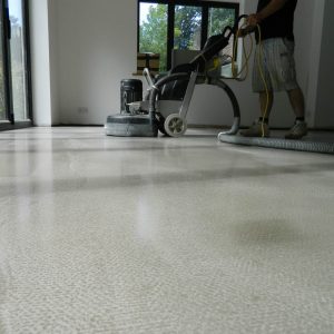 polished concrete floor in a private residence in Surrey