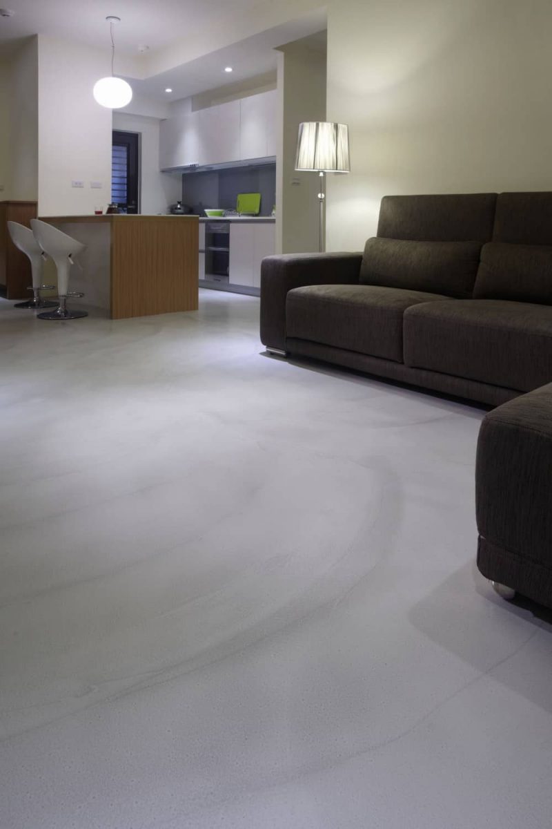 Polished concrete maintenance for living room floors