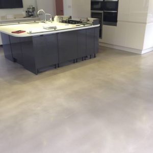 polished concrete floor in a private residence in Surrey