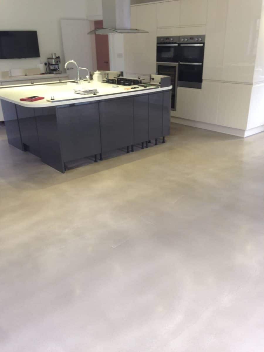 polished concrete floor in a private residence in Surrey