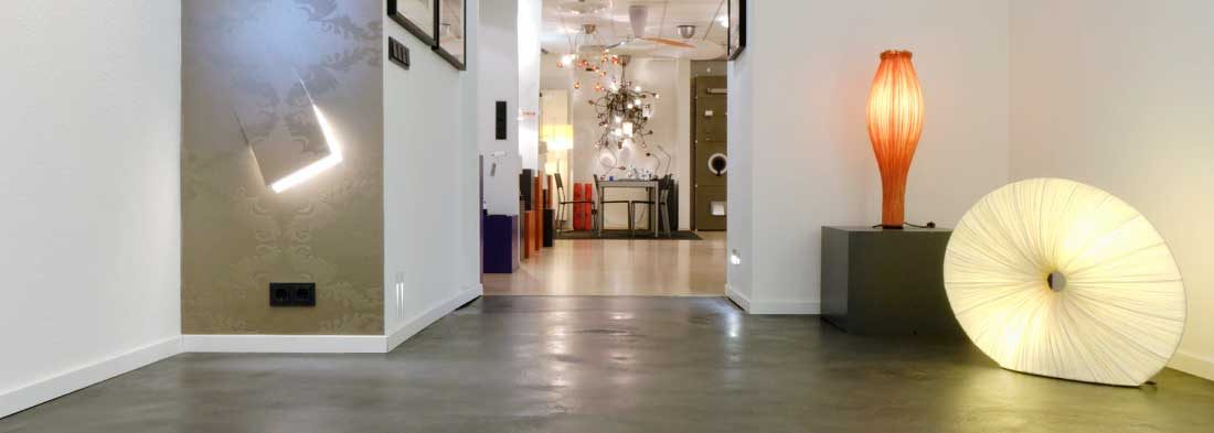 Polished concrete shop floor