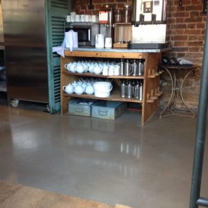 Polished concrete floor in Petersham Nursery, Richmond