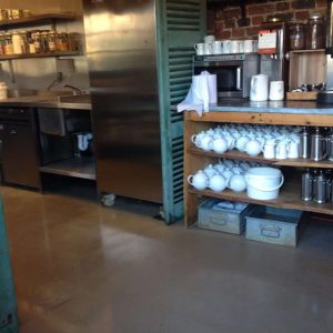 Polished concrete floor in Petersham Nursery, Richmond