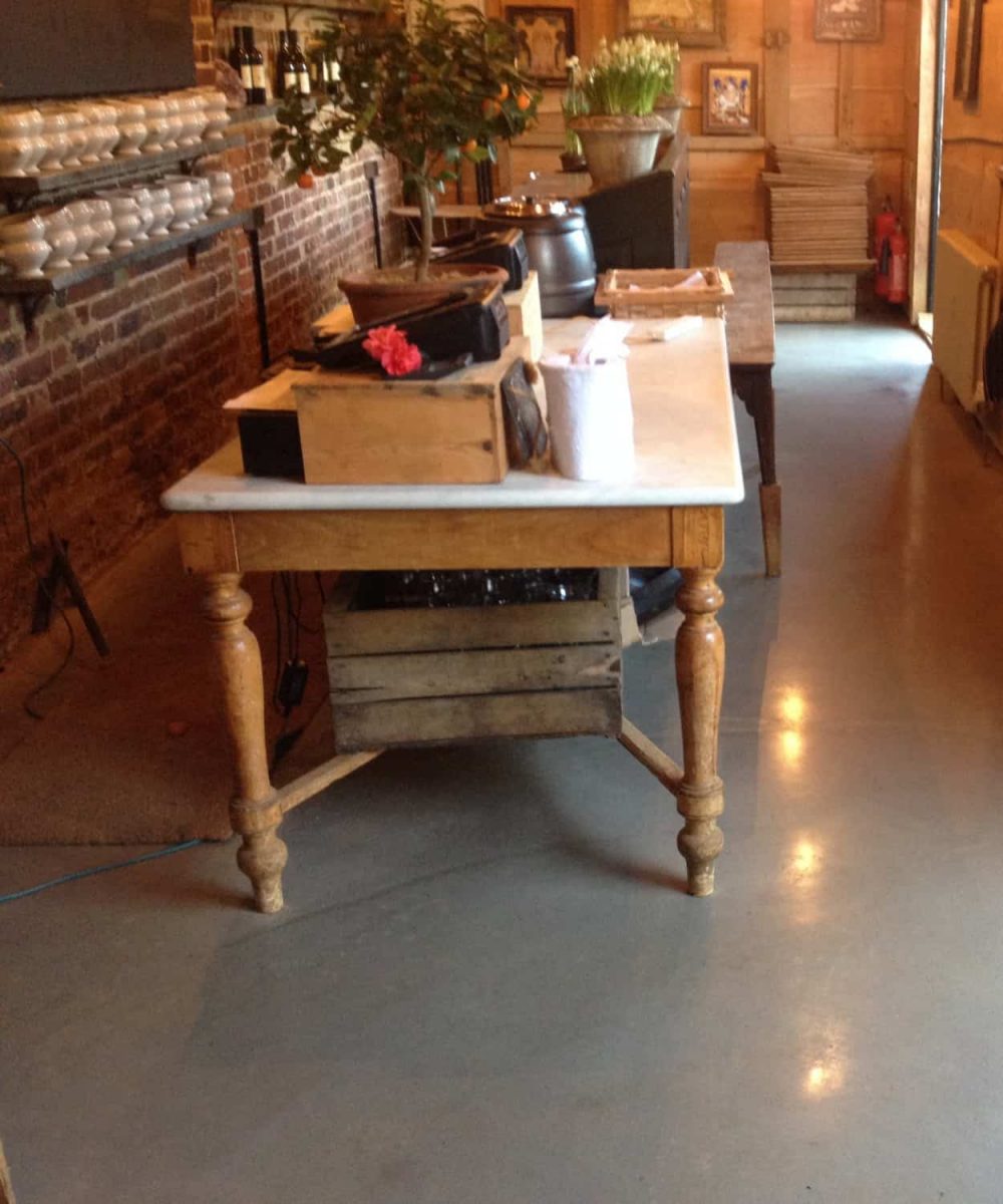 Polished concrete floor in Petersham Nursery, Richmond