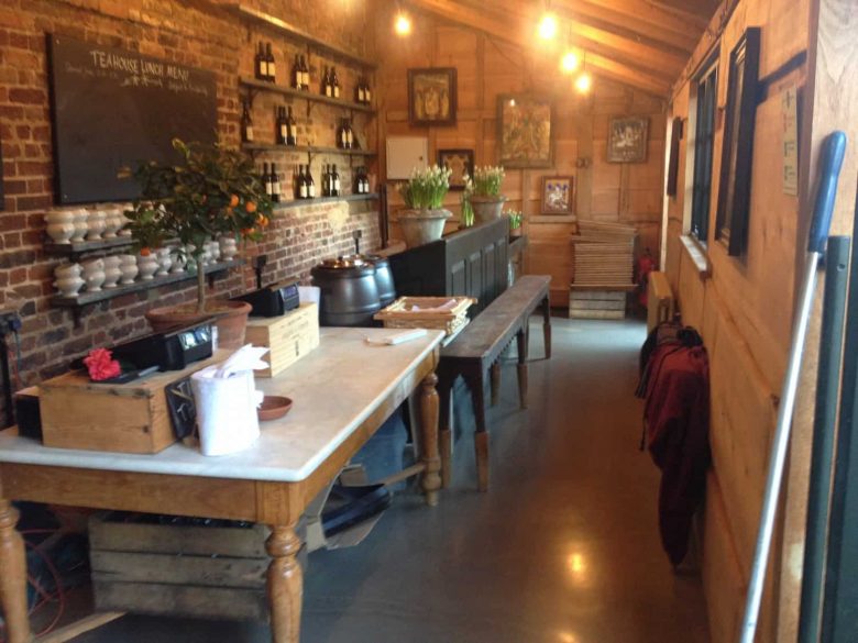 Polished concrete floor in Petersham Nursery, Richmond