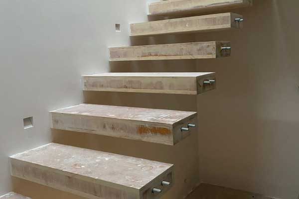 Concrete stairs in progress